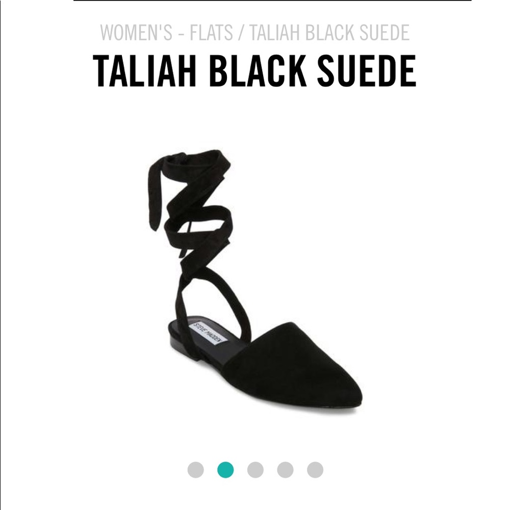 Steve Madden Black Suede Flats Size 8 NWT NIB